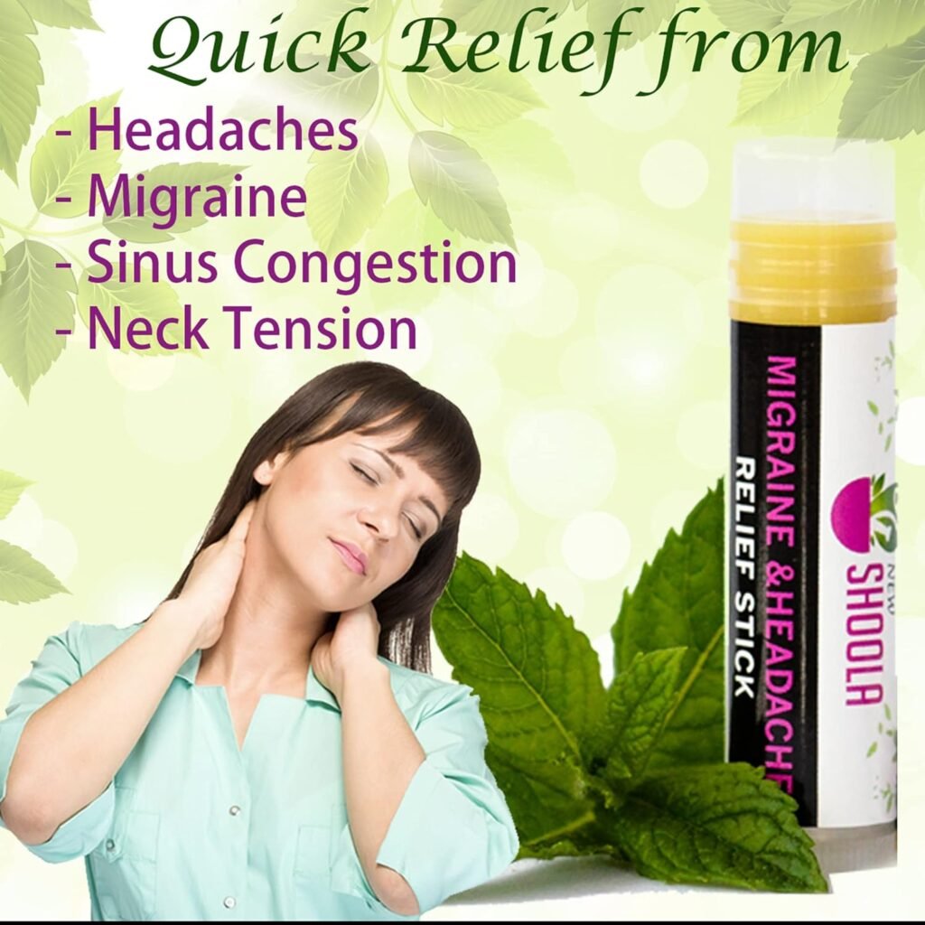 Natural Organic Pain Relief Balm Stick for Headache migraine Joint Pain Arthritis Cramps Menstrual Discomfort Muscle Pain Bone Aches Sinus Infection Stuffy Nose Cough Chest Congestion Rub Salve
