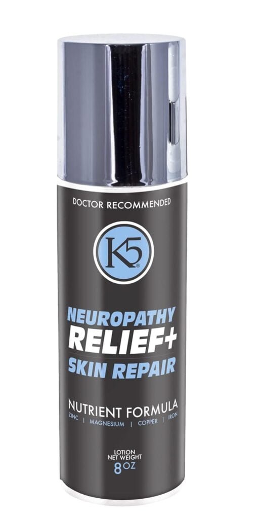 K5 Neuropathy Relief  Skin Healing Cream – Doctor Recommended for Feet, Legs and Toes – Over 20 Vitamins  Minerals – Reduce Neuropathy Symptoms  Repair Damaged Skin (8 Fl Oz)